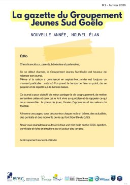 Gazette du GJSG - N⁰1 - Janvier 2026